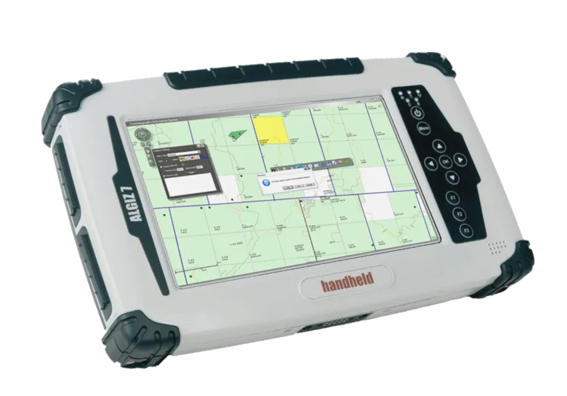 MRF Weed Inspection version 1 running on a rugged handheld tablet, showing parcels and weed locations